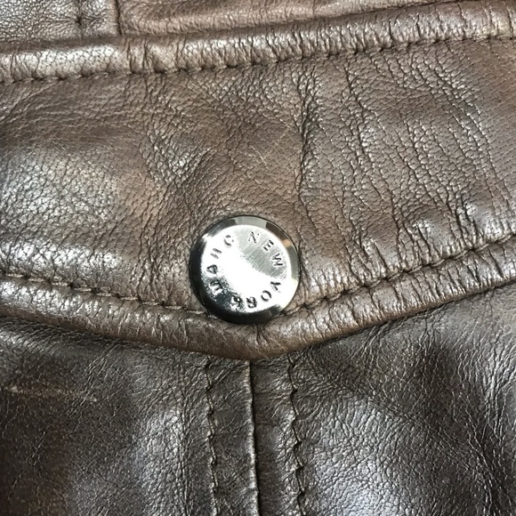 Woman’s Andrew Marc Brown leather jacket M - Picture 6 of 7